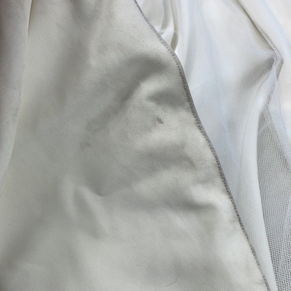 Sarah Seven Viv White Trumpet Wedding Dress Side Sheer Mesh Train Sz 8 - Picture 15 of 17